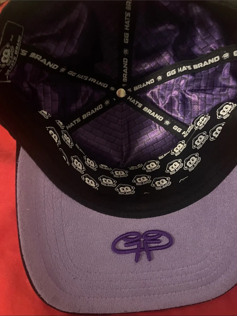Black Baseball Cap with Cartoon Cat Metal Patch
